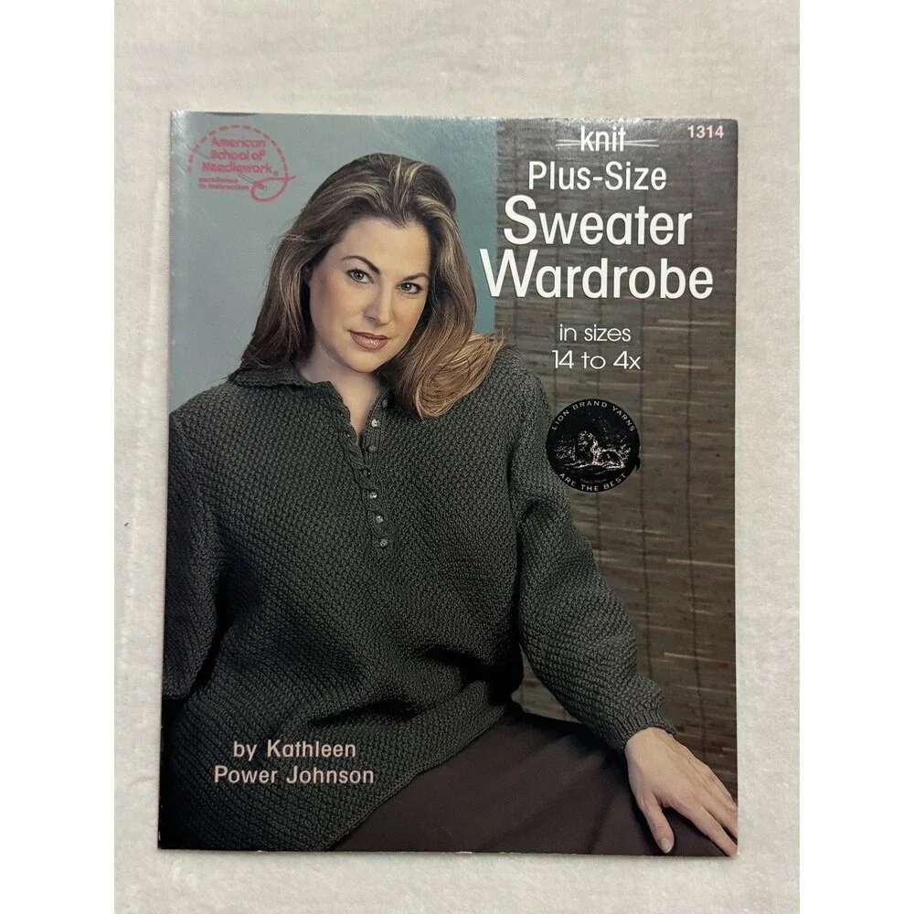 Plus Size Sweater Wardrobe Knitting Pattern Book Sizes 14 4X Kathleen Johnson